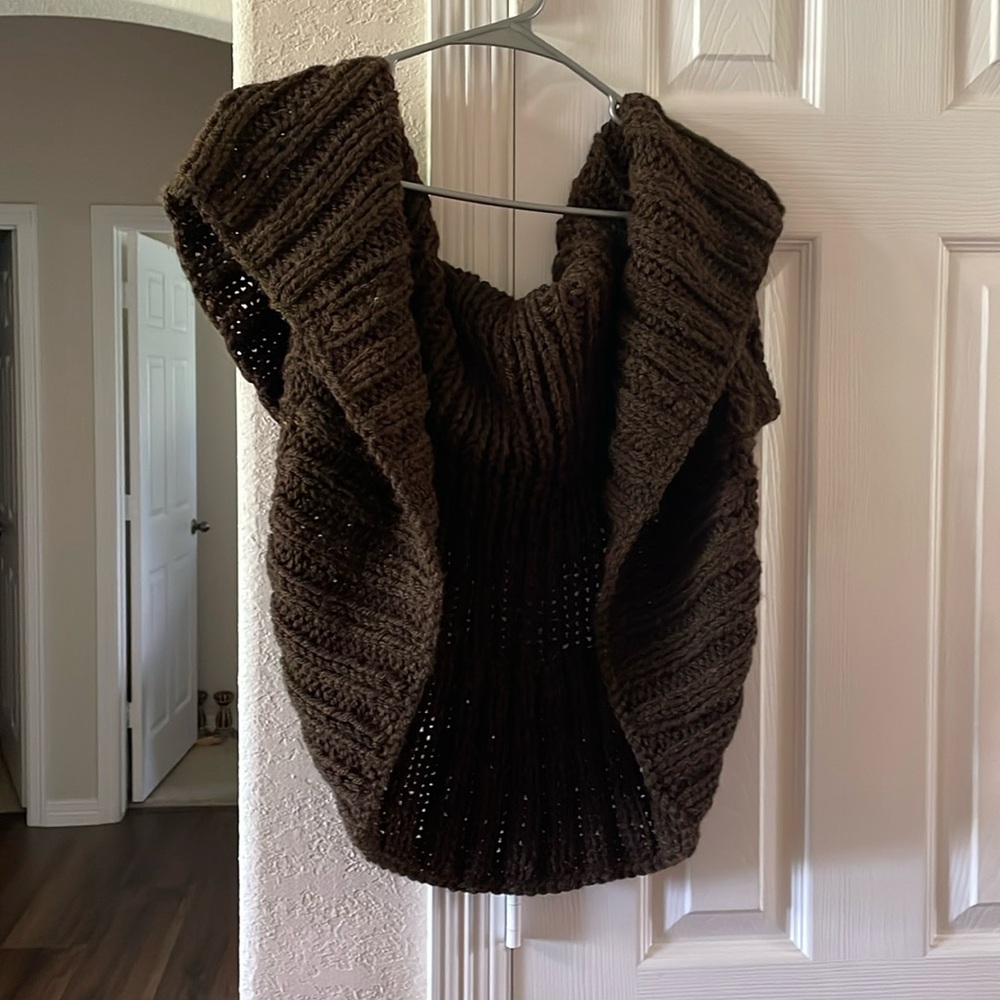 Ladies Handcrafted Brown Shrug